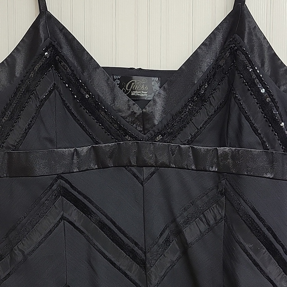 Guess Y2K Black Camisole Top, Womens Large. Beaded, Lined whimsigoth fairy - Picture 2 of 8